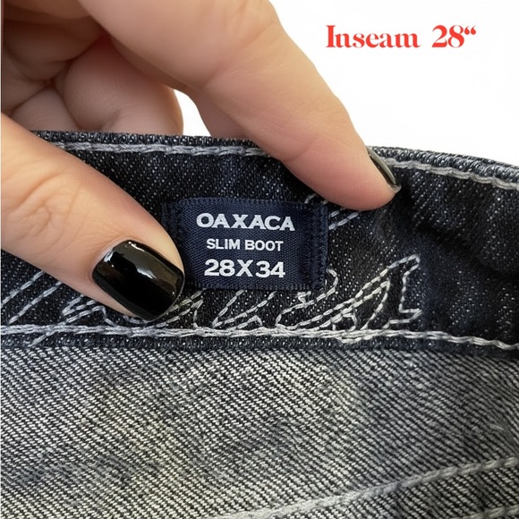 MEK Oaxaca Denim Jeans – Dark Wash | Slim Bootcut | Distressed - Picture 11 of 12